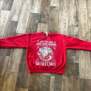 Jerzees Red Santa Claus Crewneck Sweater